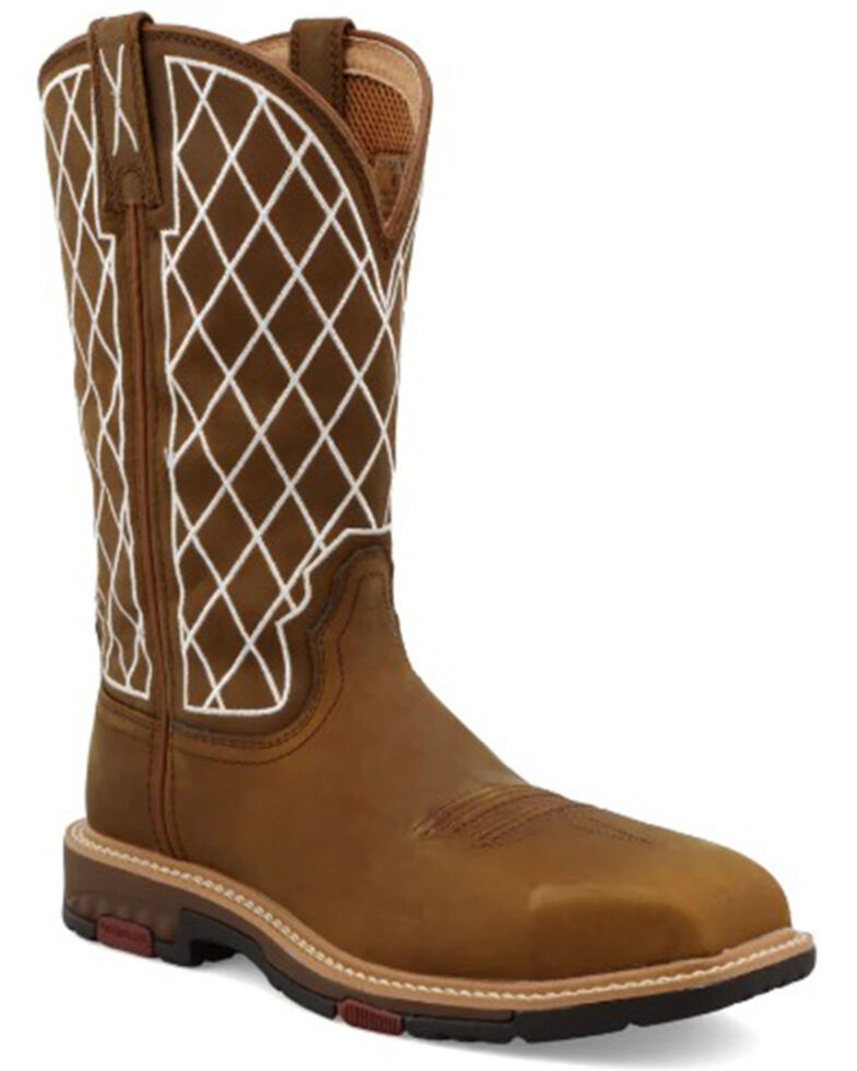 Twisted X Women's Oiled Saddle Western Work Boots - Nano Composite Toe, Brown, hi-res