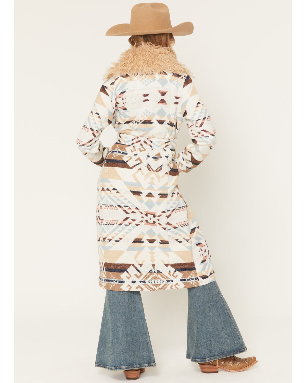 Image #4 - Shyanne Women's Nelson Fur Collar Blanket Coat, Cream, hi-res