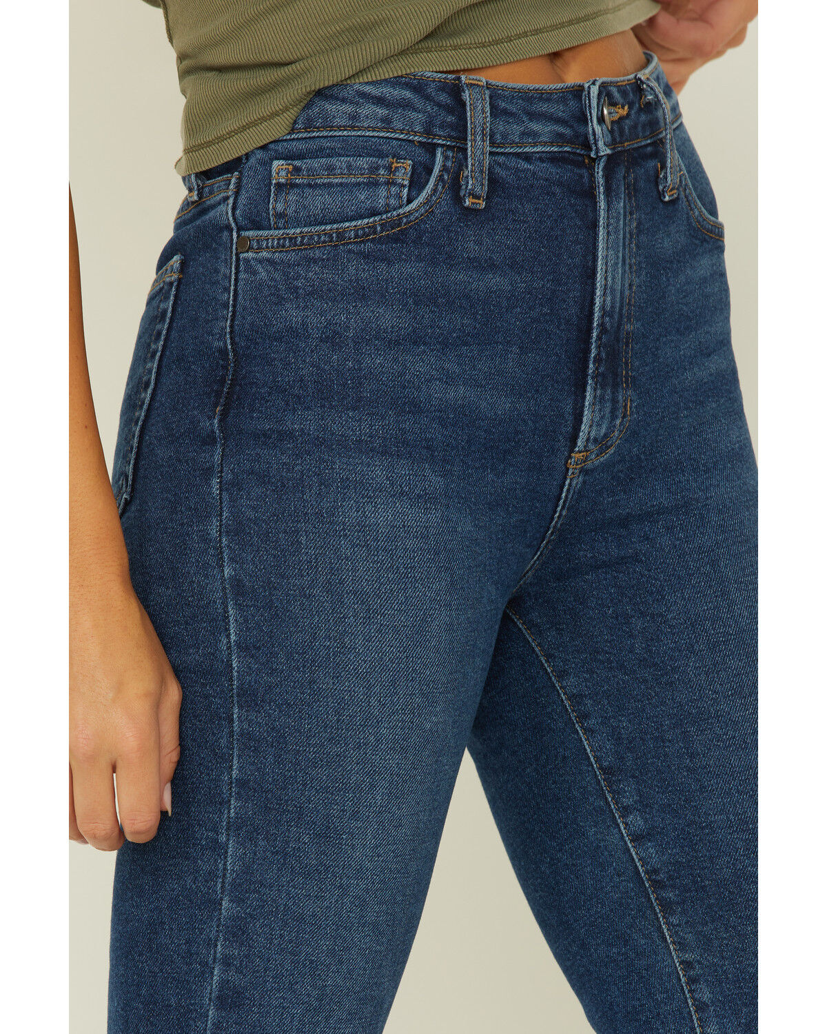 Image #2 - Just Panmaco Women's Denim Dark Wash Kick Flare Jeans, Dark Wash, hi-res