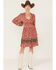 Image #1 - Wild Moss Women's Floral Print Ruffle Dress, Rust Copper, hi-res