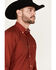 Ariat Men's Kaisen Print Long Sleeve Button-Down Western Shirt, Red, hi-res