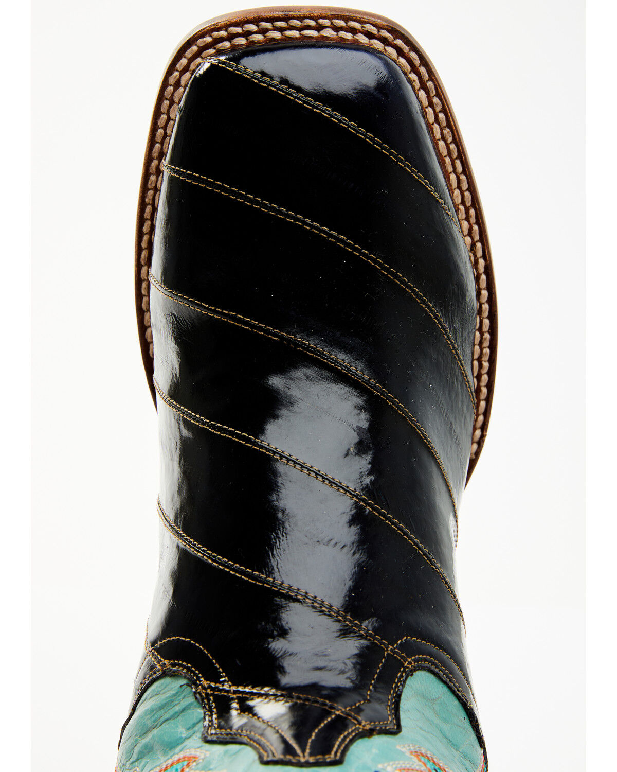 Image #6 - Dan Post Men's Eel Exotic Western Boots - Broad Square Toe, Black/blue, hi-res