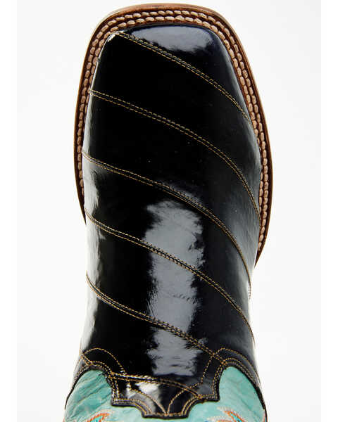 Image #6 - Dan Post Men's Eel Exotic Western Boots - Broad Square Toe , Black/blue, hi-res