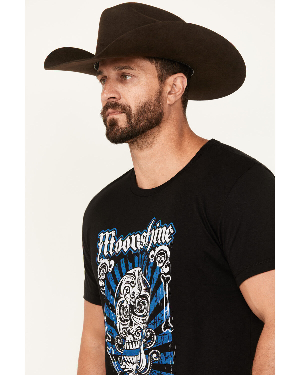 Image #2 - Moonshine Spirit Men's Skull Card Short Sleeve Graphic T-Shirt, Black, hi-res