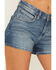 Image #2 - Wrangler Retro Women's Mae Medium Wash Mid Rise Floral Pocket Denim Shorts, Medium Wash, hi-res