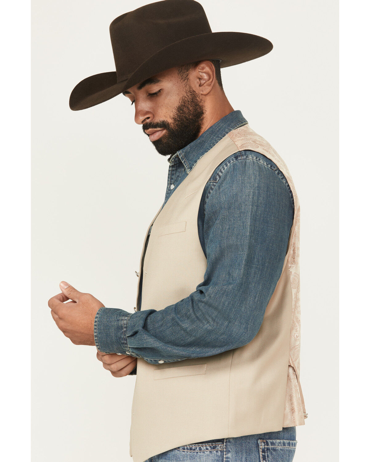 Image #2 - Cody James Men's Saratoga Dress Vest, Tan, hi-res