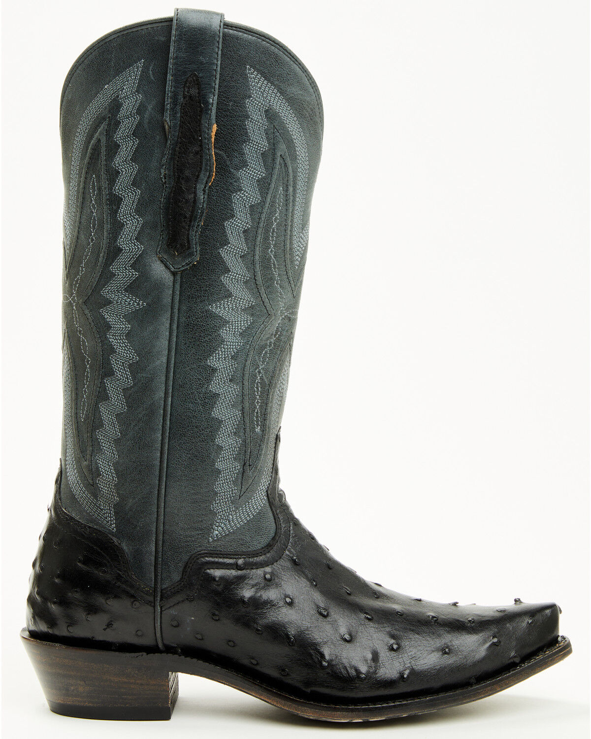 Image #2 - El Dorado Women's Camille Exotic Ostrich Tall Western Boots - Snip Toe, Black, hi-res