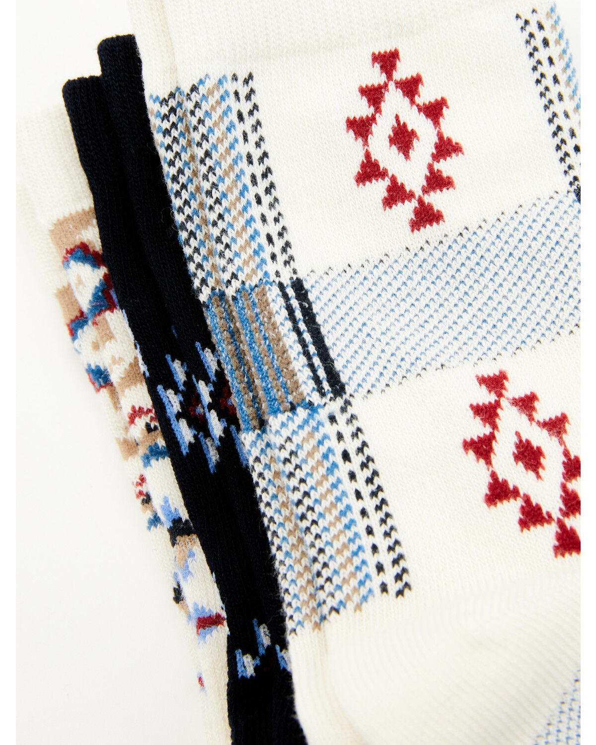 Image #4 - Shyanne Girls' Jesse Southwestern Crew Socks - 3-Pack, Blue, hi-res