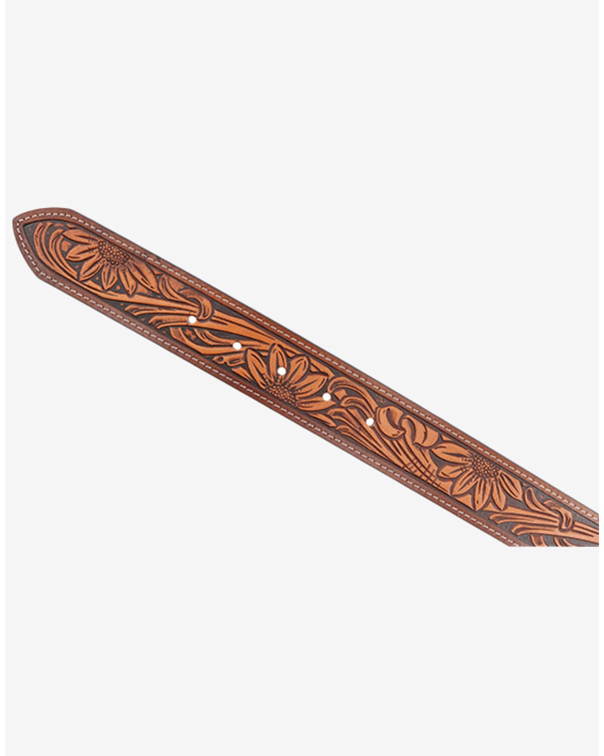 Image #3 - Shyanne Women's Tooled Longhorn Buckle Belt, Brown, hi-res