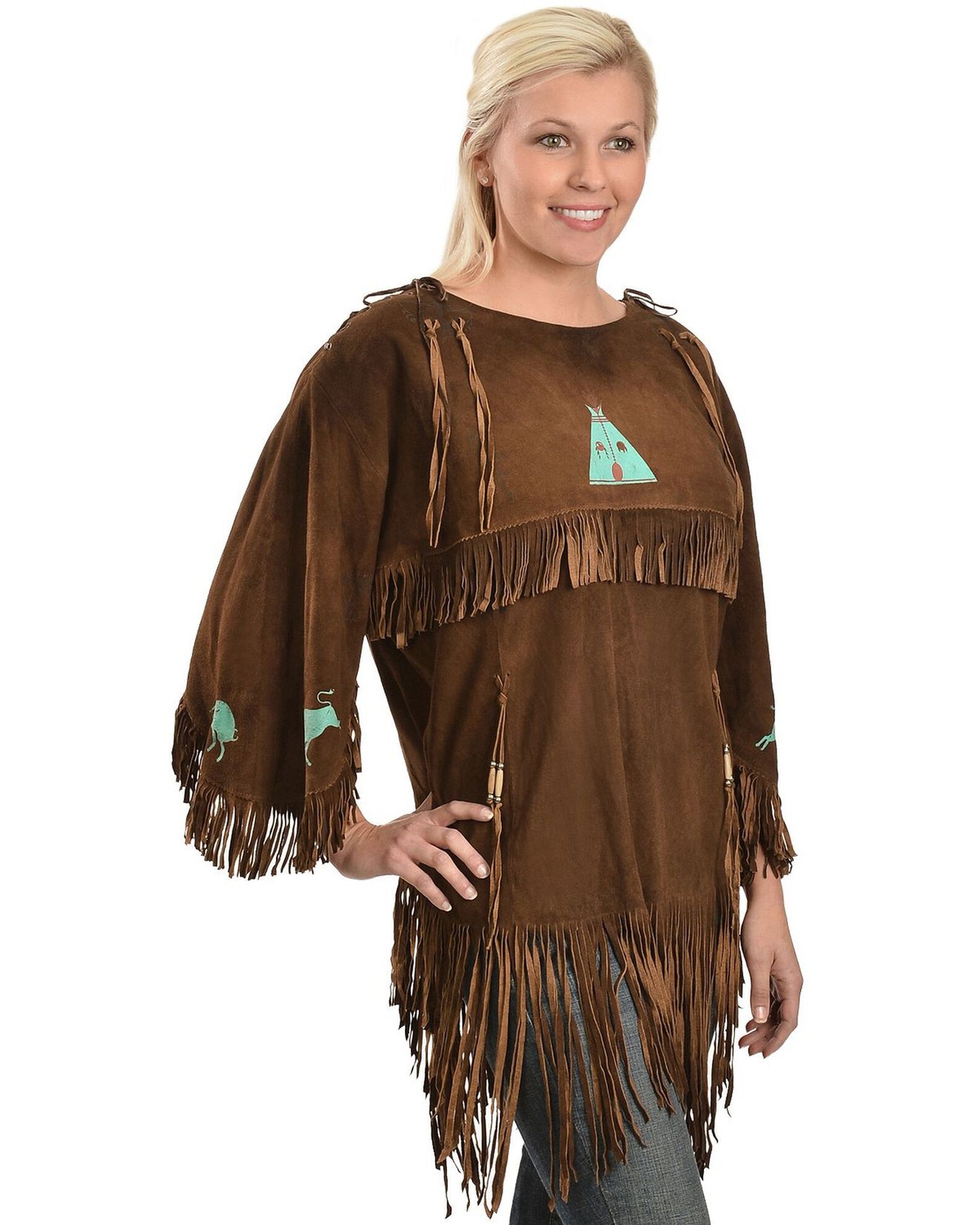 Image #1 - Kobler Leather Picachu Fringe Shirt, Acorn, hi-res