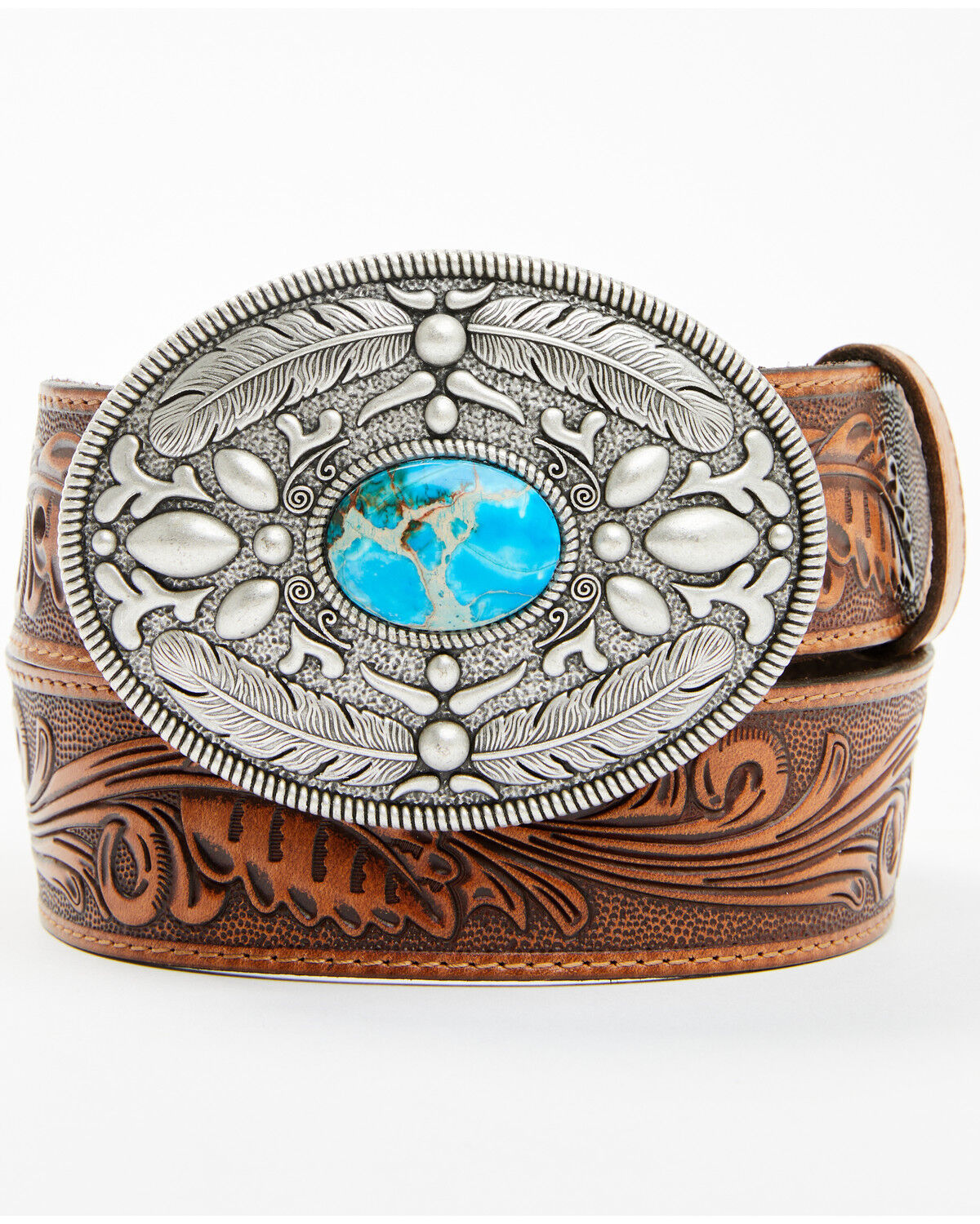 Image #1 - Idyllwind Women's Harmony Tooled Belt, Brown, hi-res