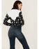 Ranch Dress'n Women's Buckaroo Print Long Sleeve Snap Western Core Shirt , Black, hi-res