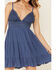 Image #3 - Tempted Women's Crochet Top Mini Dress, Blue, hi-res