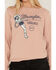 Image #3 - Wrangler Retro Women's Long Live Cowgirls Logo Crewneck, Pink, hi-res