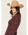 Image #2 - Rock & Roll Denim Women's Geo Print Embroidered Maxi Dress, Wine, hi-res