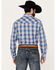 Image #4 - Wrangler Men's Plaid Print Long Sleeve Snap Western Shirt, Navy, hi-res