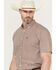 Image #2 - Ariat Men's Carmelo Floral Geo Print Short Sleeve Button-Down Western Shirt, Brown, hi-res