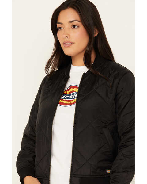 Image #2 - Dickies Women's Quilted Bomber Jacket, Black, hi-res