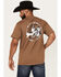 Image #4 - Cowboy Hardware Men's Just Rope It Short Sleeve Graphic T-Shirt, Brown, hi-res
