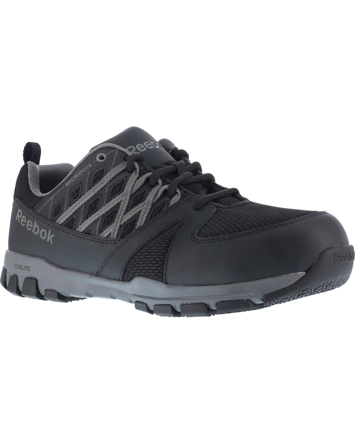 Reebok Women's Athletic Oxford Sublite Work Shoes - Soft Toe, Black, hi-res