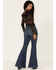 Image #4 - Wrangler Retro Women's Medium Wash High Rise Jana Flare Jeans, Blue, hi-res