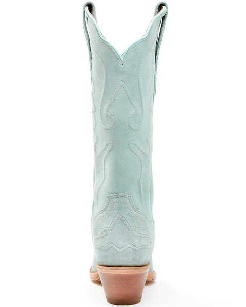 Image #5 - Dan Post Women's Suede Western Boots - Snip Toe, Light Green, hi-res