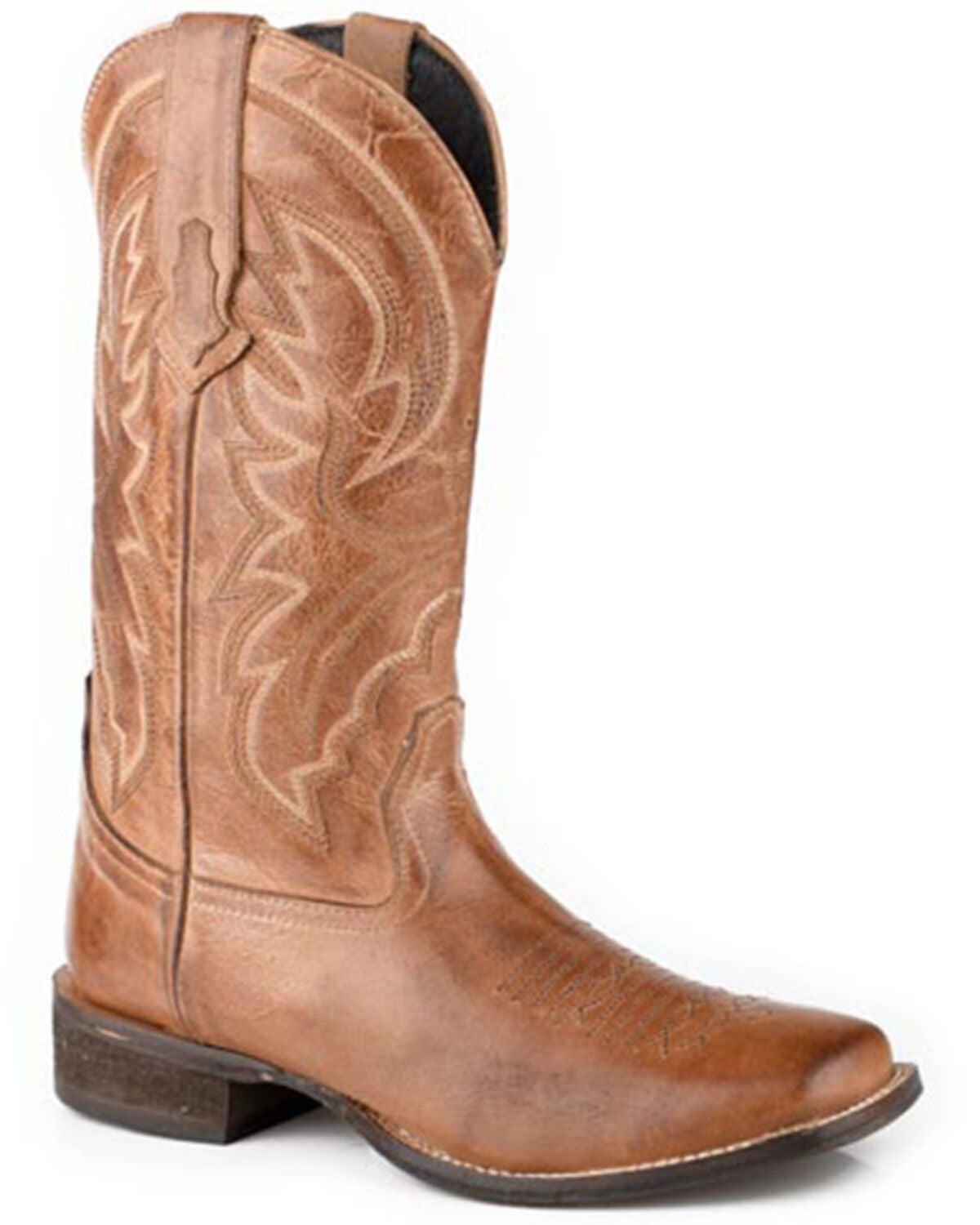 Roper Women's Lindsey Western Boots - Broad Square Toe, Tan, hi-res