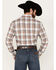 Image #4 - Wrangler Men's Plaid Print Long Sleeve Pearl Snap Western Shirt, Brown, hi-res