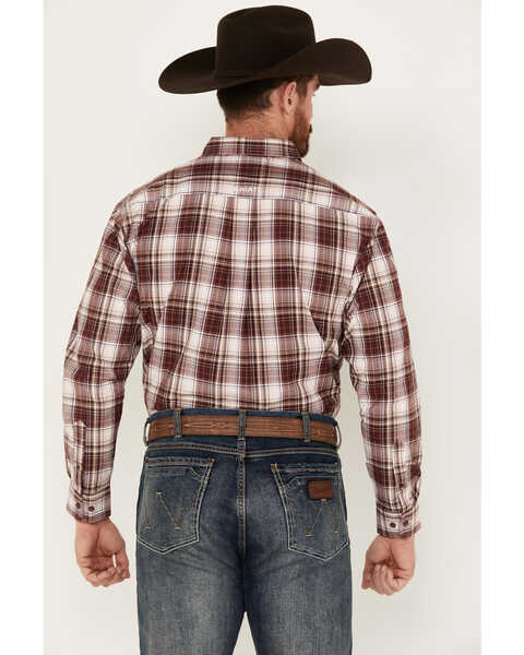 Image #4 - Ariat Men's Adrian Plaid Print Long Sleeve Button-Down Western Shirt , Maroon, hi-res
