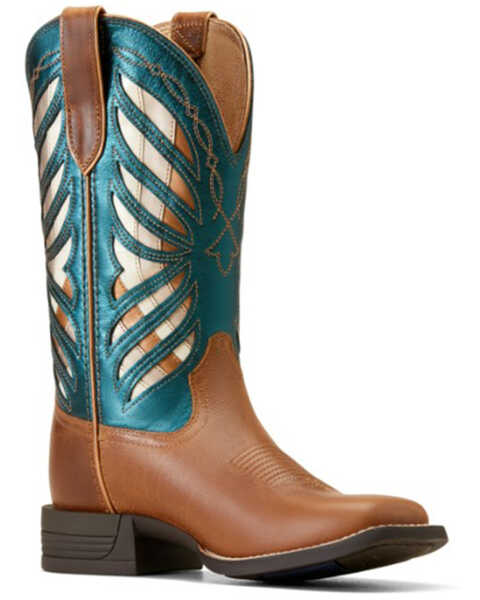 Image #1 - Ariat Women's Longview Western Boots - Broad Square Toe , Brown, hi-res