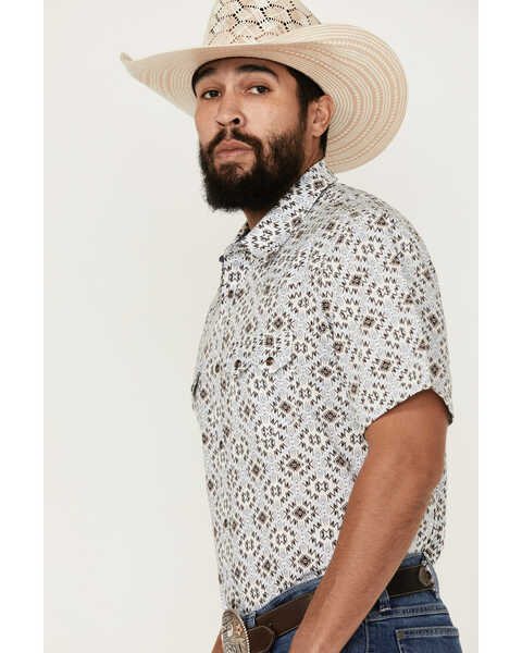 Image #2 - Cody James Men's High Plains Southwestern Print Short Sleeve Snap Western Shirt - Big , Light Blue, hi-res