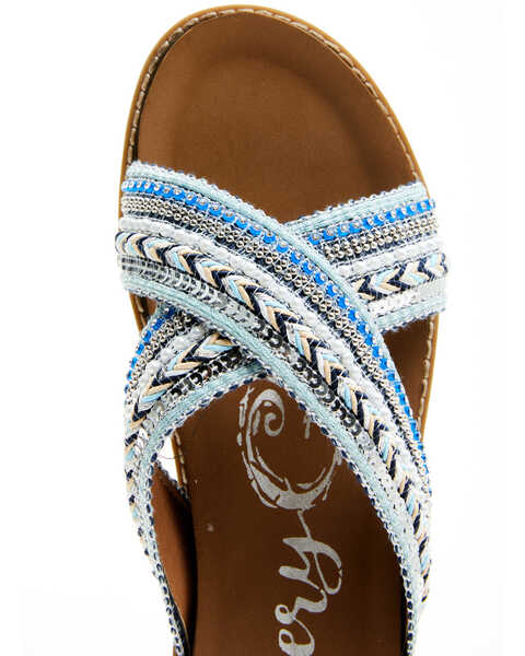 Image #6 - Very G Women's Elkin Beaded Sandals, Blue, hi-res