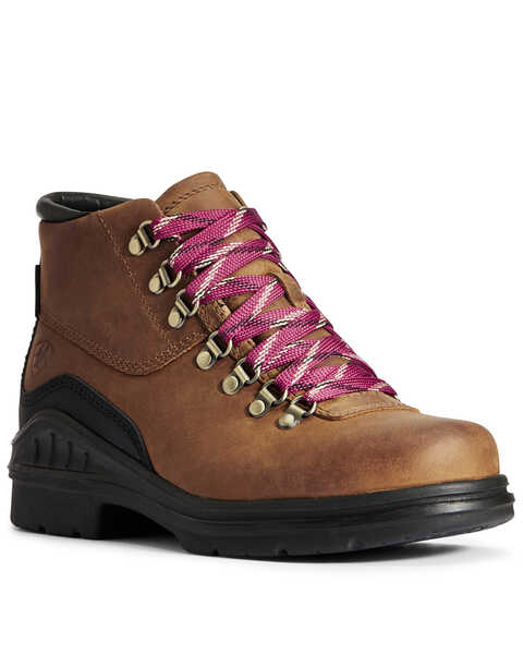 Image #1 - Ariat Women's Barnyard Lace-Up Boots - Round Toe, Brown, hi-res