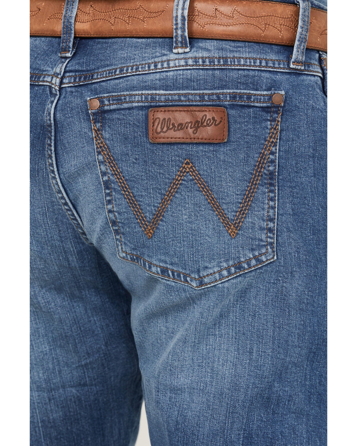 Image #4 - Wrangler Retro Men's Fresian Light Wash Slim Bootcut Stretch Jeans - Long, Light Wash, hi-res
