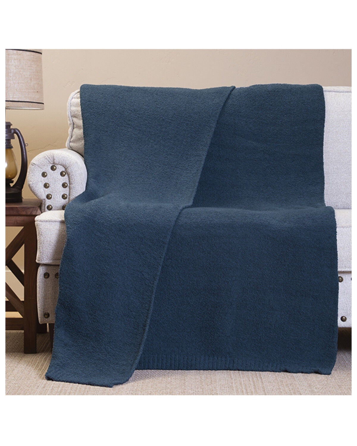 Carstens Home Indigo Skies Stretchy Throw Blanket, Blue, hi-res