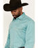 Image #2 - Wrangler Retro Men's Solid Long Sleeve Snap Western Shirt - Tall, Turquoise, hi-res
