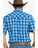 Wrangler 20X Men's Advanced Comfort Plaid Poplin Short Sleeve Western Shirt , Blue, hi-res