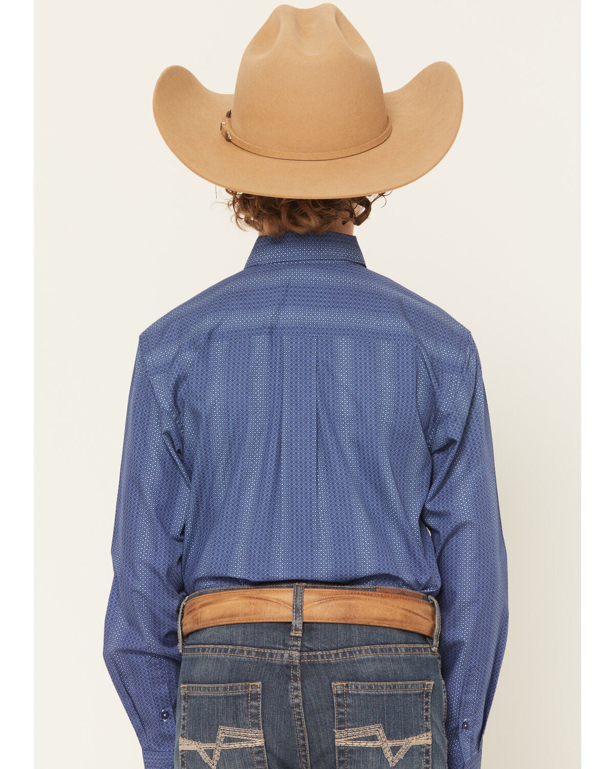 Image #4 - Cinch Boys' Printed Long Sleeve Button-Down Western Shirt, Royal Blue, hi-res