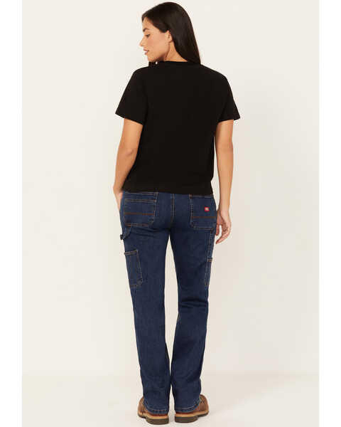 Image #3 - Dickies Women's Relaxed Fit Carpenter Straight Denim Jeans , Stone, hi-res