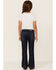 Rock & Roll Denim Girls' Dark Front Seamed Twill Trousers , Blue, hi-res