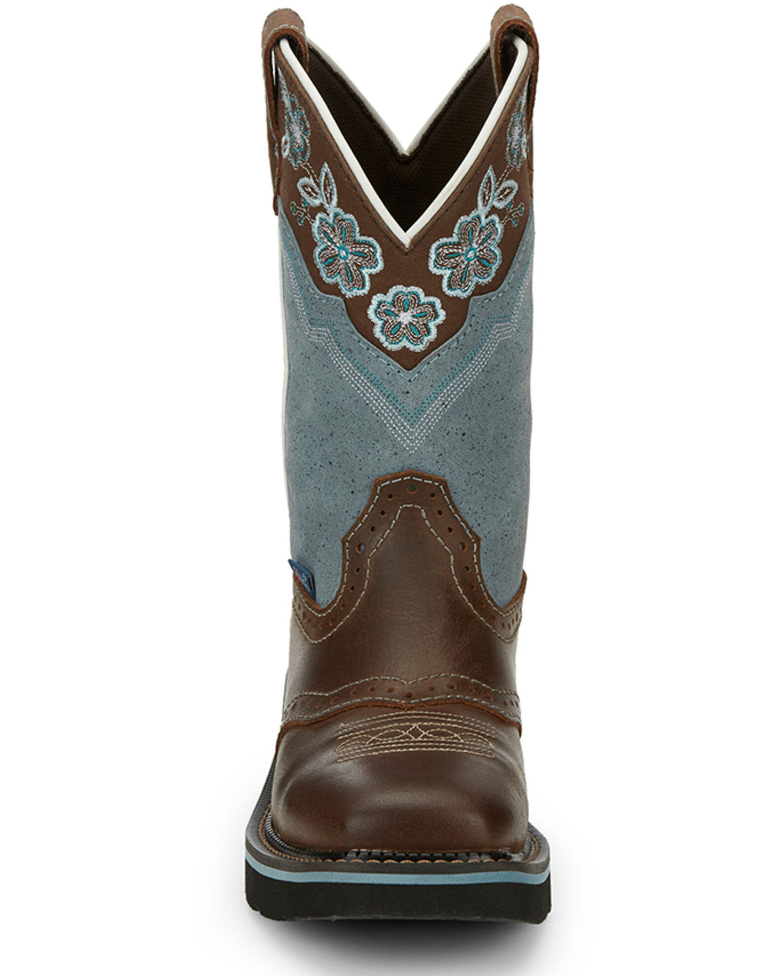 Image #4 - Justin Women's Starlina Western Boots - Broad Square Toe, Brown, hi-res