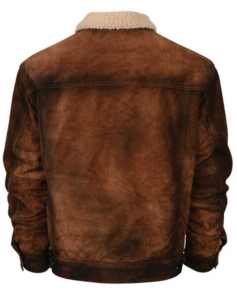 Image #2 - STS Ranchwear By Carroll Men's Cash Money Suede Sherpa Jacket - 4X, Brown, hi-res