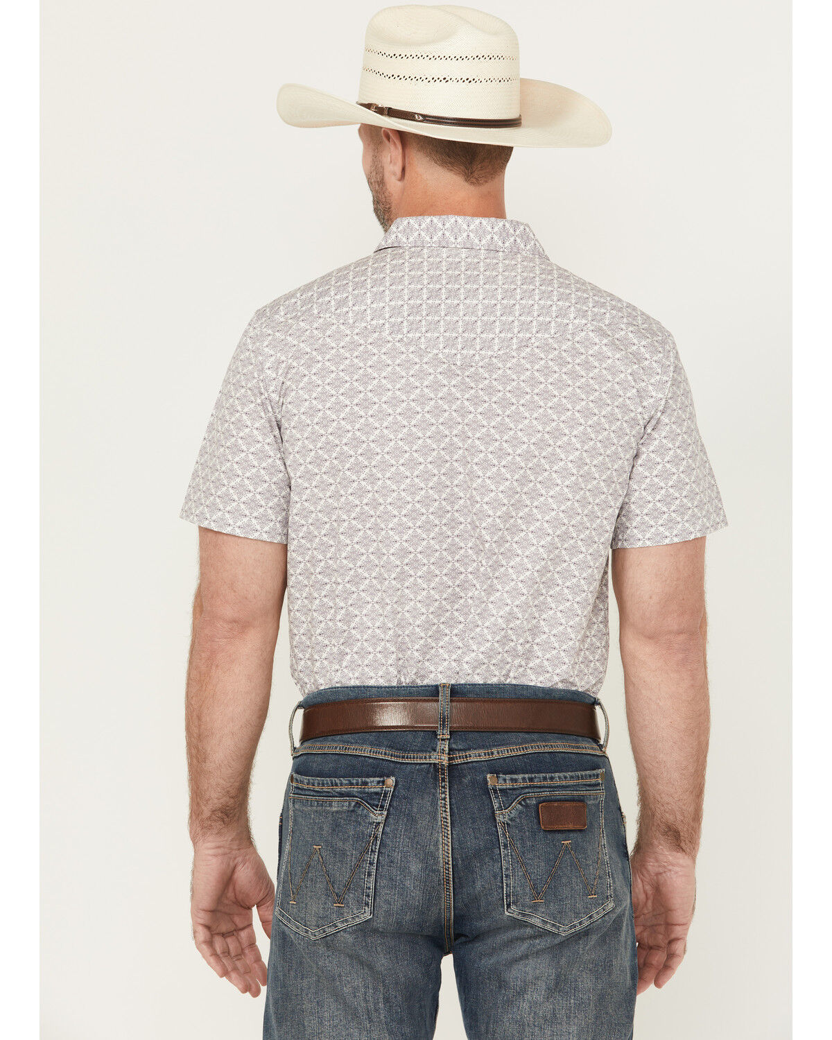 Image #4 - Gibson Trading Co Men's Purple Hazed Medallion Print Short Sleeve Pearl Snap Western Shirt, Purple, hi-res