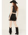 Image #3 - Idyllwind Women's Lindale Faux Suede Fringe Mini Skirt, Black, hi-res