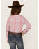 Image #4 - Shyanne Girls' Plaid Print Long Sleeve Snap Western Shirt, Lavender, hi-res