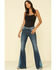 Driftwood Women’s Medium Wash Patchwork Flare Jeans, Blue, hi-res