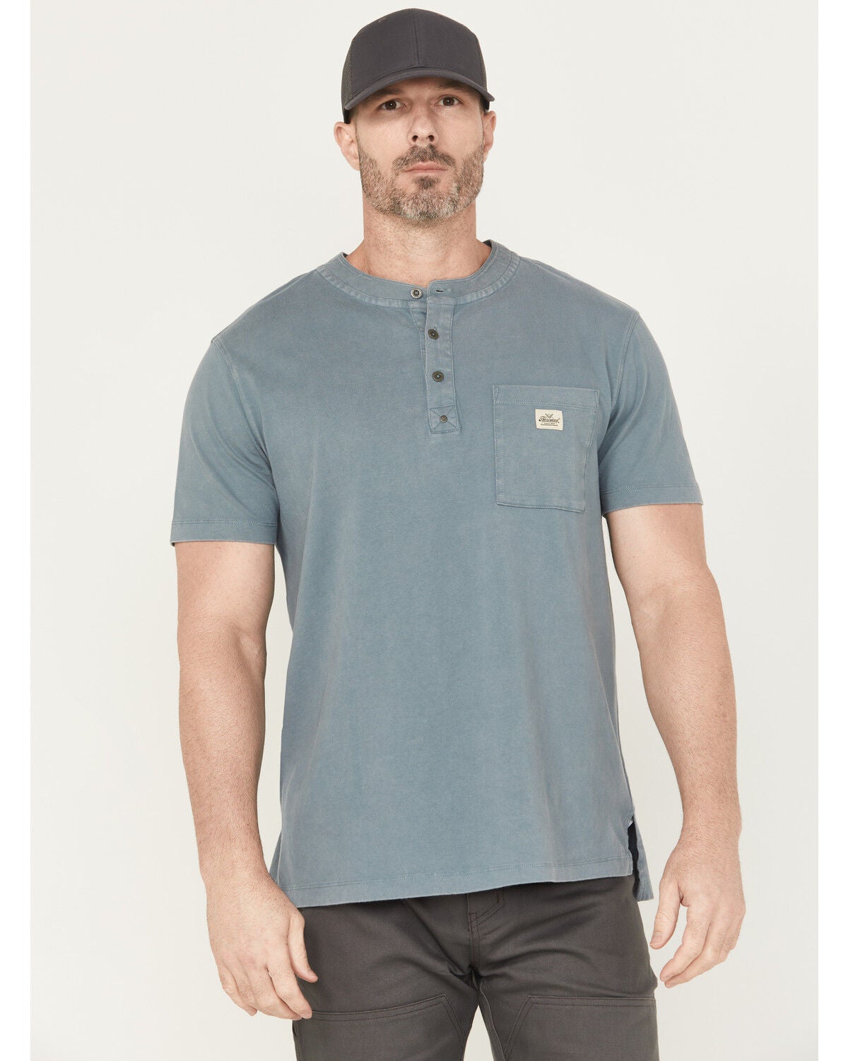 Thorogood Men's Vintage Wash Short Sleeve Pocket Work T-Shirt, Light Blue, hi-res