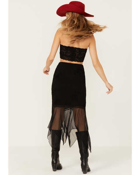 Image #3 - Wild Moss Women's Jacquard Lace Skirt , Black, hi-res