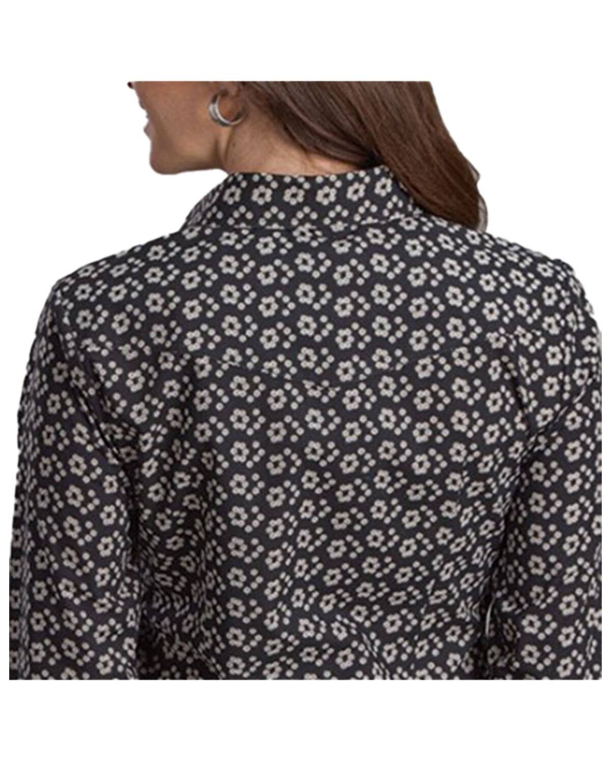 Image #2 - Roper Women's Floral Print Long Sleeve Snap Stretch Western Shirt, Black, hi-res