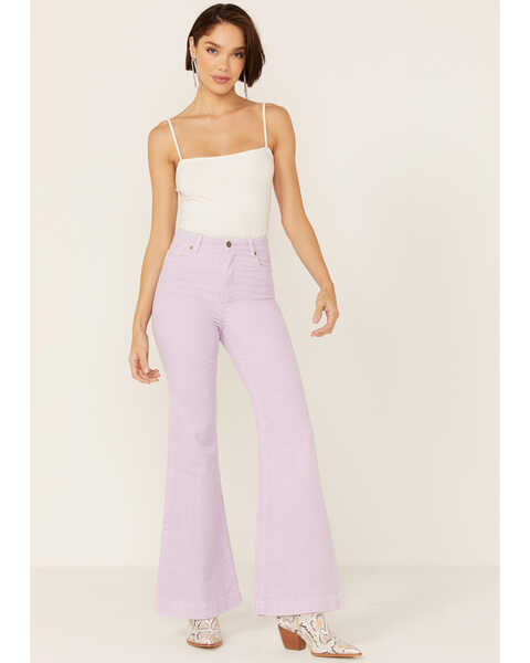 Image #1 - Rolla Women's Corduroy Eastcoast Flare Jeans, Lavender, hi-res